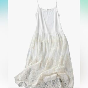 Floral Lace Trim Camisole Dress
Spaghetti Straps Ivory S